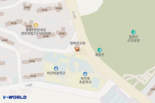 광명시 하안1동행정복지센터 위치 지도 — 경기도 광명시 오리로 747