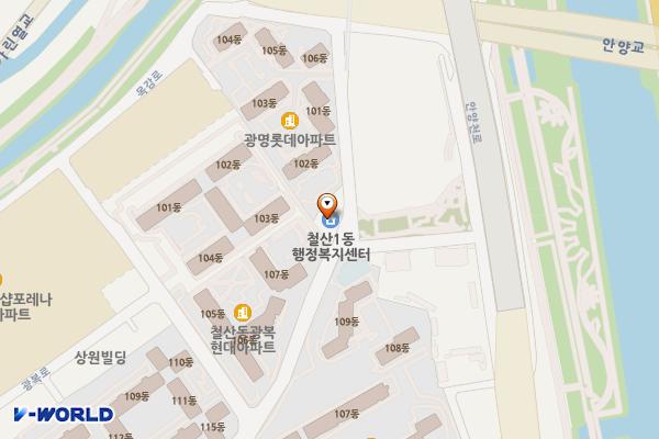 광명시 철산1동행정복지센터 위치 지도 — 경기도 광명시 사성로 121