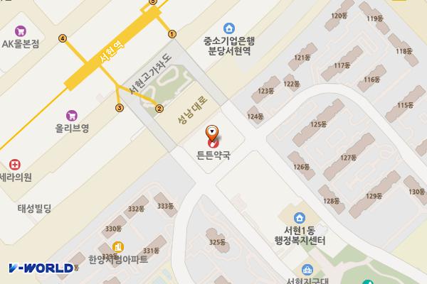 성남시 서현지엔느 위치 지도 — 경기도 성남시 분당구 중앙공원로39번길 49