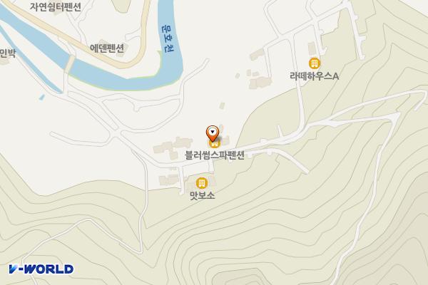 양평군 블러썸스파펜션 위치 지도 — 경기도 양평군 서종면 도장계곡길 33