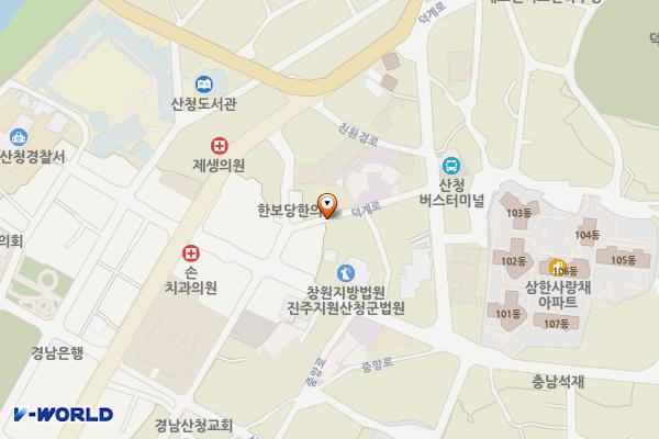 산청성당~축협(양쪽) 위치 지도 — 경상남도 산청군 산청읍 산청리 348-19