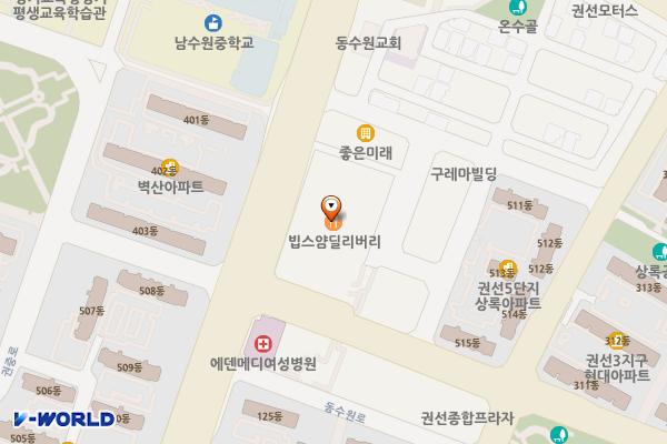 수원시 센터블스파 위치 지도 — 경기도 수원시 권선구 동수원로 232