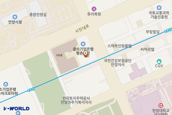 안양시 평촌자이엘라오피스텔 위치 지도 — 경기도 안양시 동안구 관평로 183