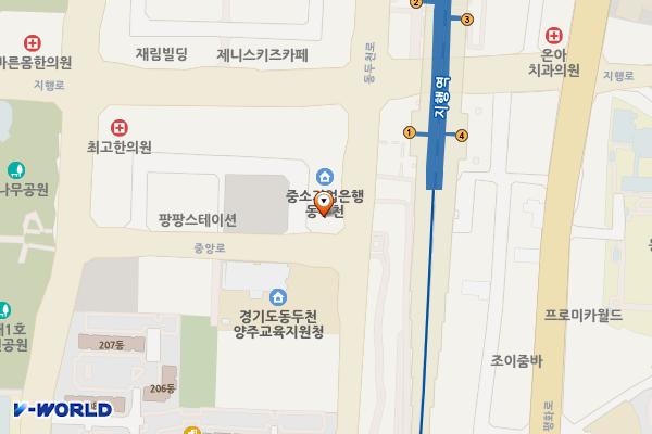 동두천시 송내1공영주차장 위치 지도 — 경기도 동두천시 동두천로 111