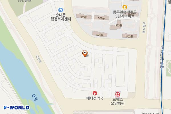 동두천시 송내지구공영주차장 위치 지도 — 경기도 동두천시 중앙로33번길 67-82