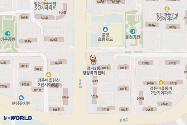 성남시 정자3동행정복지센터 위치 지도 — 경기도 성남시 분당구 돌마로 242