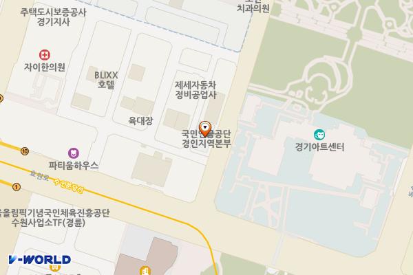 수원시 국민연금공단경인지역본부 위치 지도 — 경기도 수원시 팔달구 효원로307번길 19