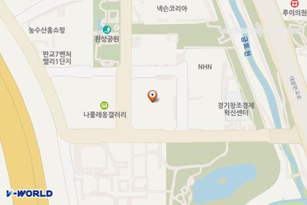 성남시 넥슨네트웍스판교센터 위치 지도 — 경기도 성남시 분당구 판교로256번길 25