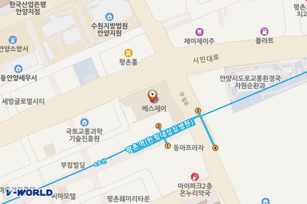 안양시 이마트평촌점 위치 지도 — 경기도 안양시 동안구 시민대로 300