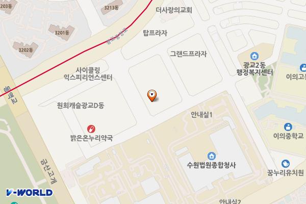 수원시 더사랑의교회이음센터 위치 지도 — 경기도 수원시 영통구 광교중앙로248번길 7-7