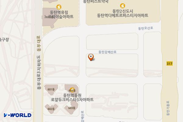 화성시 이너매스여울숲오피스텔 위치 지도 — 경기도 화성시 동탄감배산로 124-6