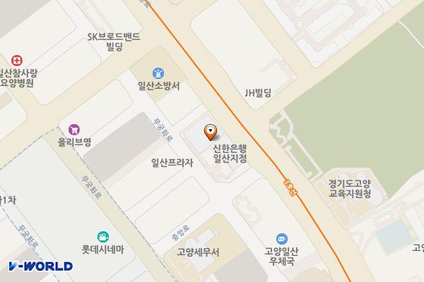 고양시 신한은행일산금융센터 위치 지도 — 경기도 고양시 일산동구 중앙로 1311