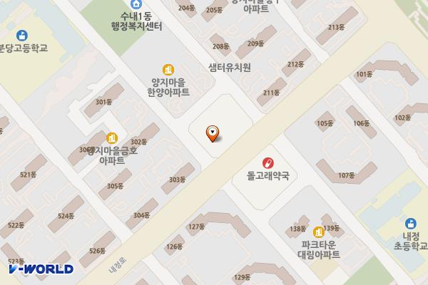 성남시 양지프라임 위치 지도 — 경기도 성남시 분당구 내정로 167