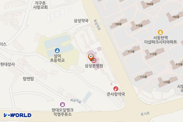 오산시 삼성본병원 위치 지도 — 경기도 오산시 북삼미로 175