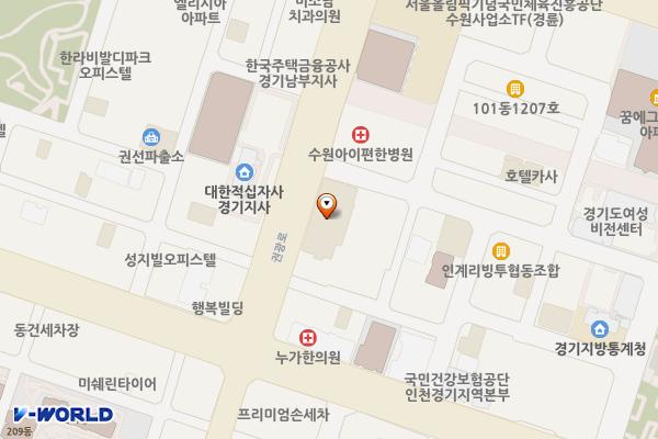수원시 이비스앰배서더호텔 위치 지도 — 경기도 수원시 팔달구 권광로 132