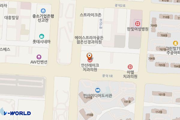 안산시 폴리타운 위치 지도 — 경기도 안산시 단원구 광덕대로 130