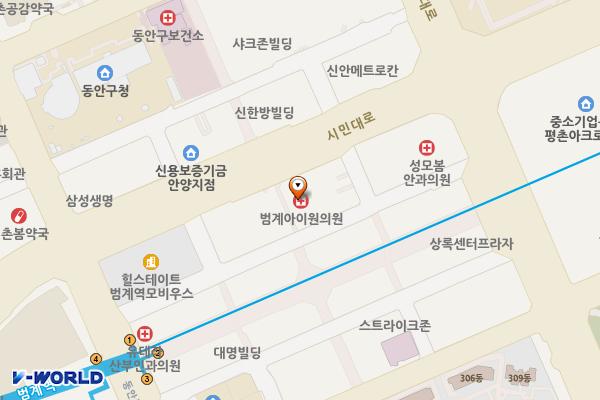 안양시 에메랄드빌딩 위치 지도 — 경기도 안양시 동안구 시민대로 202