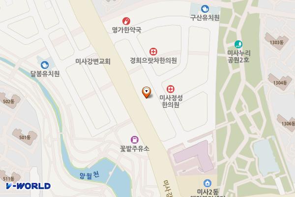 하남시 미사센트럴프라자 위치 지도 — 경기도 하남시 미사강변대로 212