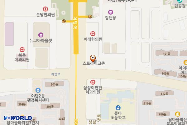 성남시 세신옴니코아빌딩 위치 지도 — 경기도 성남시 분당구 야탑로 95