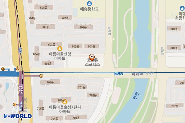 성남시 코오롱스포렉스분당점 위치 지도 — 경기도 성남시 분당구 탄천로 27