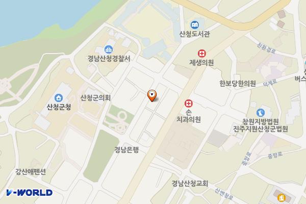 한마음공원 맞은편 위치 지도 — 경상남도 산청군 산청읍 옥산리 450-1