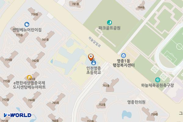 인천시 중구 영종초등학교 위치 지도 — 인천광역시 영종구 하늘달빛로 133