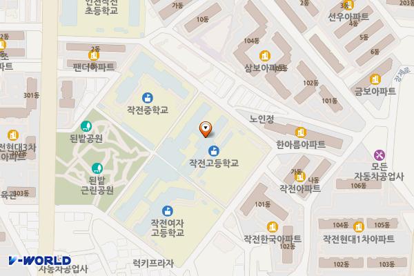 인천시 계양구 작전고등학교 위치 지도 — 인천광역시 계양구 봉오대로729번길 27