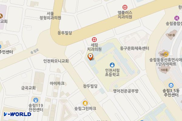 인천시 동구 서림초등학교 위치 지도 — 인천광역시 제물포구 금곡로 105