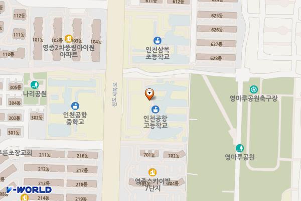 인천시 중구 공항고등학교 위치 지도 — 인천광역시 영종구 신도시북로 20