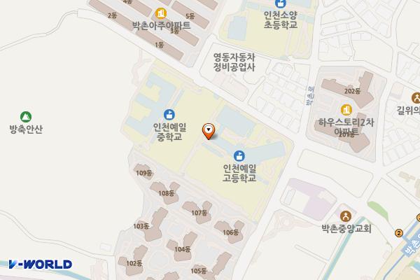 인천시 중구 인천예일고등학교 위치 지도 — 인천광역시 계양구 박촌로 23