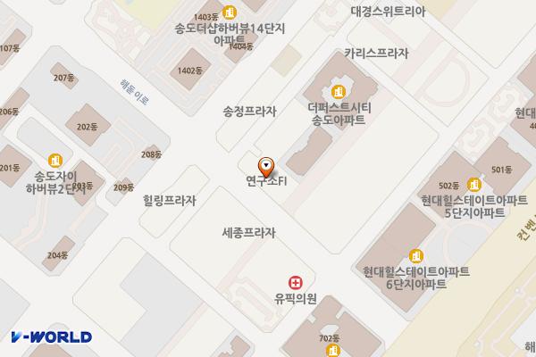 인천시 연수구 에스원타워 위치 지도 — 인천광역시 연수구 해돋이로 168-2