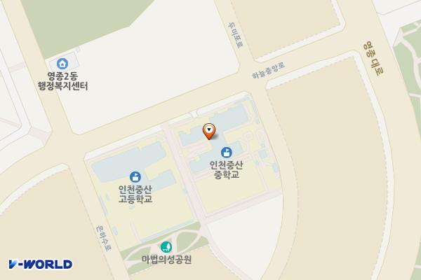 인천시 중구 중산중학교 위치 지도 — 인천광역시 영종구 두미포로 189