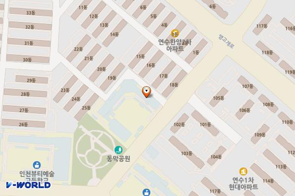 인천시 연수구 인천여자중학교 위치 지도 — 인천광역시 연수구 원인재로 47