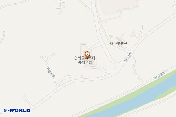 양양군 씨스타동해모텔 위치 지도 — 강원특별자치도 양양군 현남면 화상천로 46