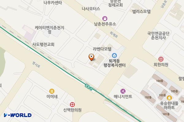 춘천시 파이브인모텔 위치 지도 — 강원특별자치도 춘천시 남춘로5번길 9-3