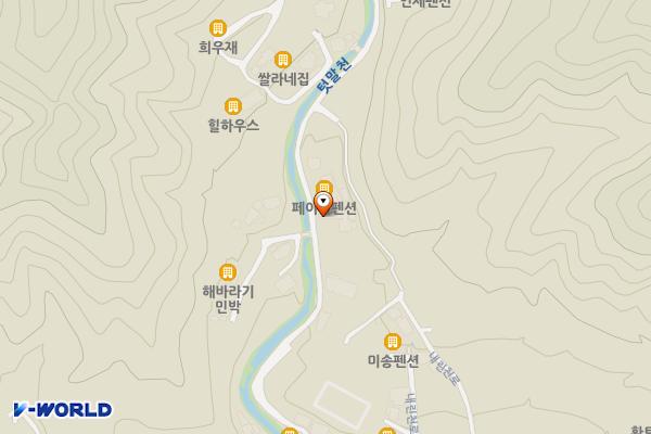 인제군 무지개펜션 위치 지도 — 강원특별자치도 인제군 인제읍 고사리길 26