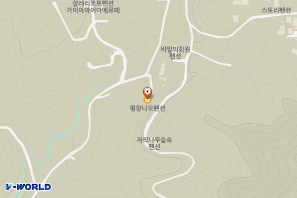 평창군 나모펜션2 위치 지도 — 강원특별자치도 평창군 봉평면 석이바우길 76-2