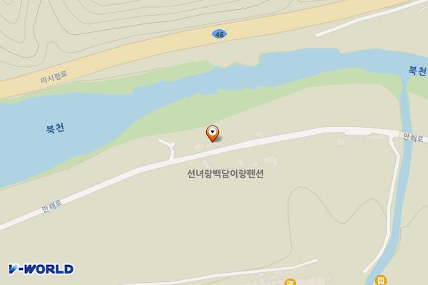 인제군 솔방울펜션캠핑장 위치 지도 — 강원특별자치도 인제군 북면 만해로 307
