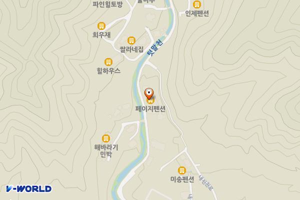 인제군 페이지펜션 위치 지도 — 강원특별자치도 인제군 인제읍 고사리길 30