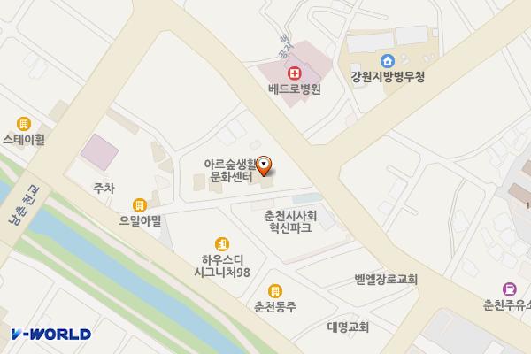 춘천시 넘버25남춘천점 위치 지도 — 강원특별자치도 춘천시 효석로9번길 17