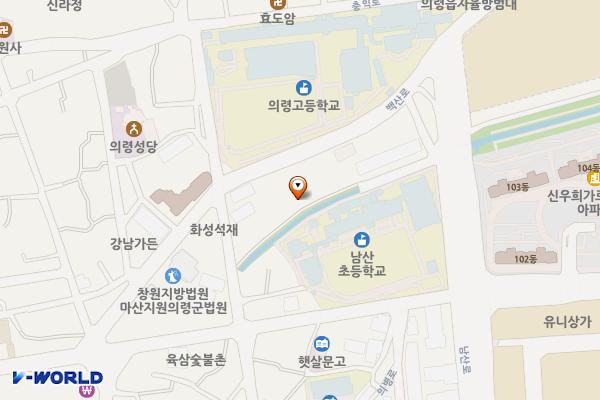 상동(소입)우수저류시설 주차장 위치 지도 — 경상남도 의령군 의령읍 동동리 944-24