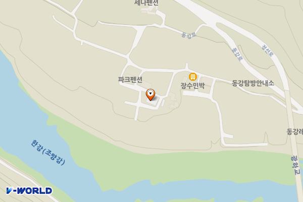 정선군 워터펜션 위치 지도 — 강원특별자치도 정선군 정선읍 이평길 27-15