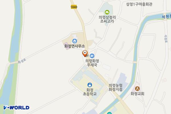 상정마을 주차장 위치 지도 — 경상남도 의령군 화정면 상정리 614-5