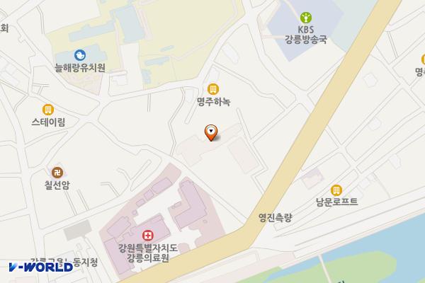 강릉시 명주예술마당 위치 지도 — 강원특별자치도 강릉시 경강로2021번길 9-1