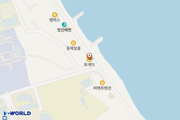 강릉시 도깨비쉼터주차장 위치 지도 — 강원특별자치도 강릉시 주문진읍 해안로 1595