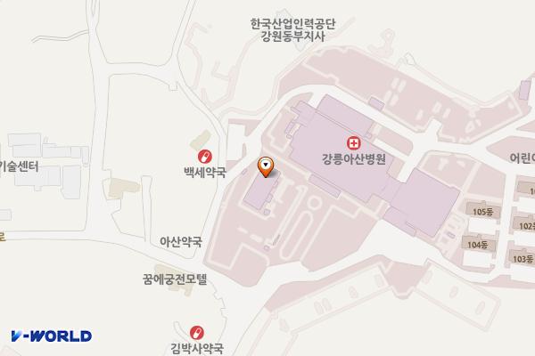 강릉시 강릉아산병원 위치 지도 — 강원특별자치도 강릉시 사천면 방동길 36