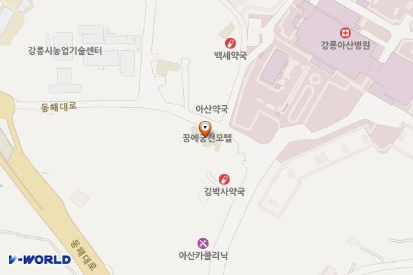강릉시 꿈의궁전모텔 위치 지도 — 강원특별자치도 강릉시 사천면 방동길 43