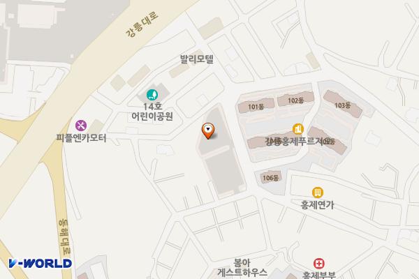 강릉시 구농진청부지주차장 위치 지도 — 강원특별자치도 강릉시 홍제로71번길 18