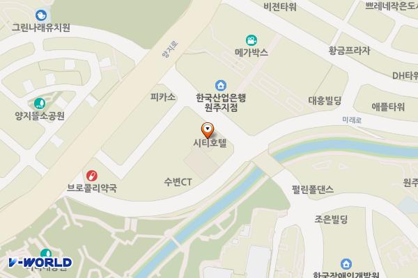 원주시 시티호텔 위치 지도 — 강원특별자치도 원주시 건강로 4