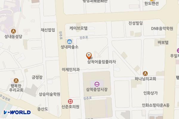 삼척시 삼척중앙시장주차타워 위치 지도 — 강원특별자치도 삼척시 중앙시장길 53-32